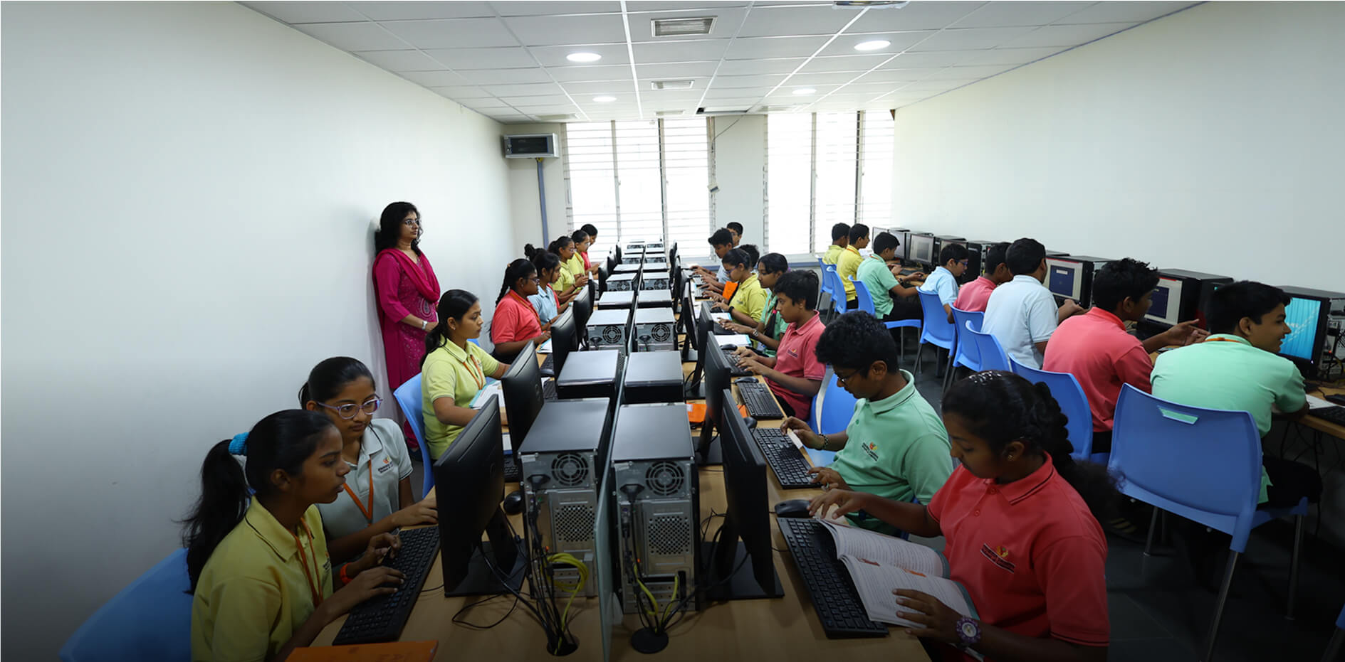 Computer lab with 45 active systems